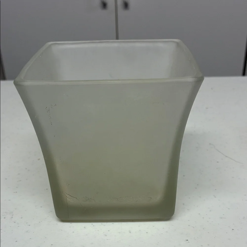 Frosted Glass Square Vase